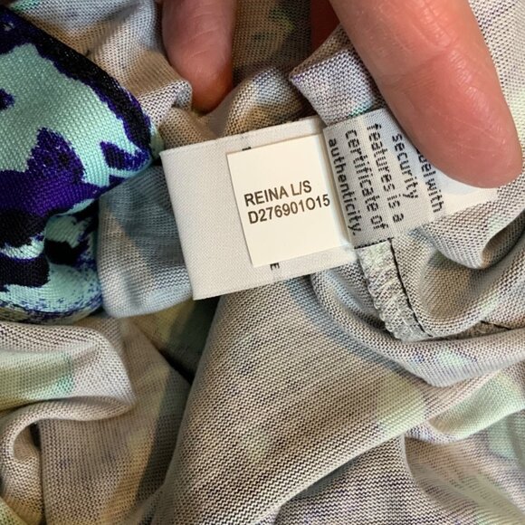 Diane Von Furstenberg Purple Ink Lagoon Blue Splatter Reina Dress NWT $348 Sze 2 - Picture 9 of 9